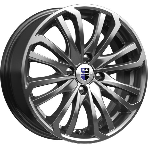 K&K Рим 6.5x16 4*100 ET45 DIA67.1 Дарк платинум Литой